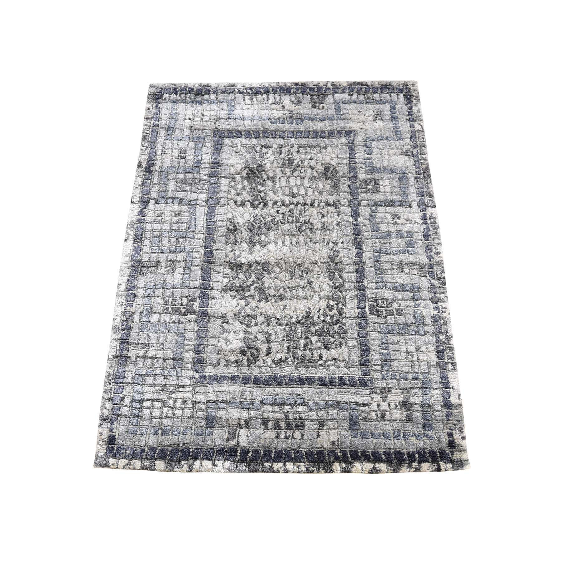 Transitional Silk Hand-Knotted Area Rug 2'3